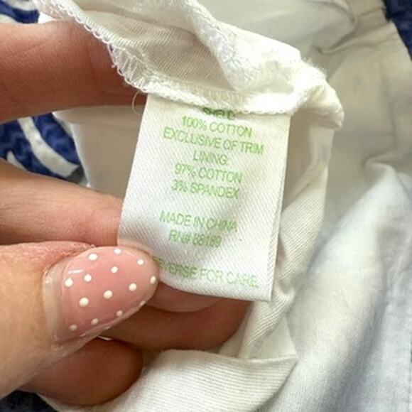 LILLY PULITZER Pom Pom Hem Skort Blue White Floral Cotton Size 6 - Picture 6 of 7